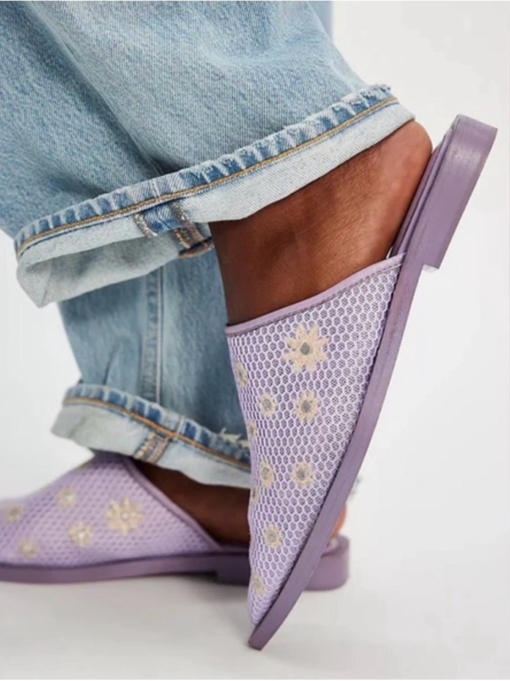 NWOB FREE PEOPLE Becky Daisy Mules Size 6.5